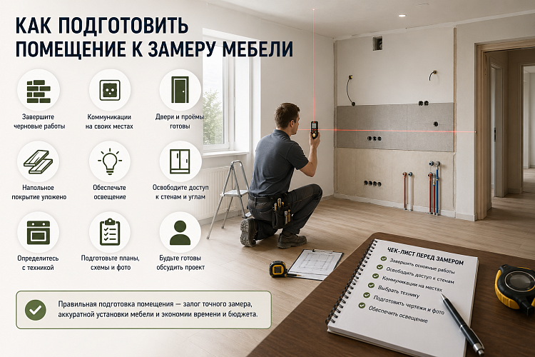 Как подготовить помещение к замеру мебели