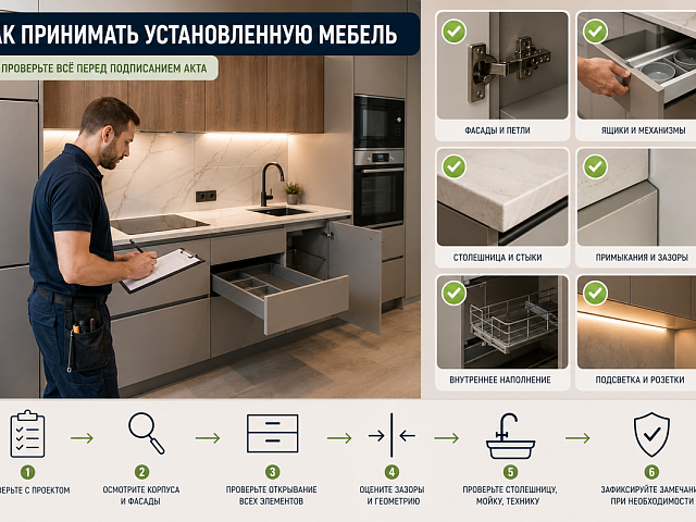Как принимать установленную мебель: подробный чек-лист заказчика