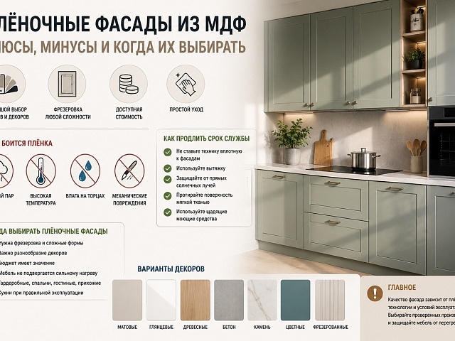 Плёночные фасады из МДФ: когда это практичное решение, а когда лучше отказаться