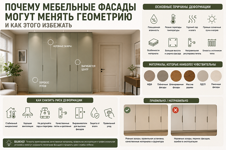 Почему мебельные фасады могут менять геометрию и как этого избежать