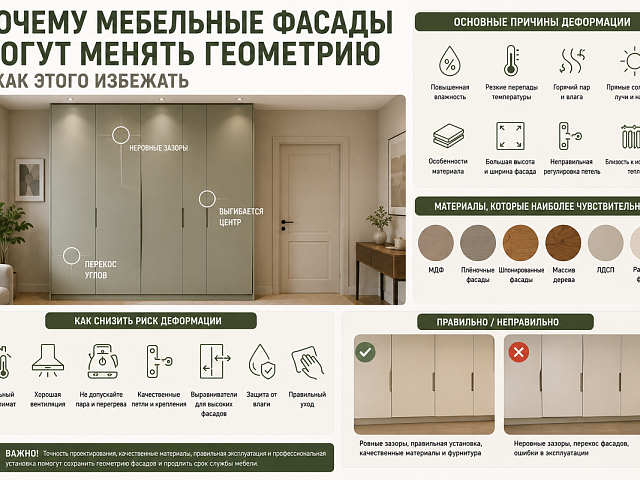Почему мебельные фасады могут менять геометрию и как этого избежать
